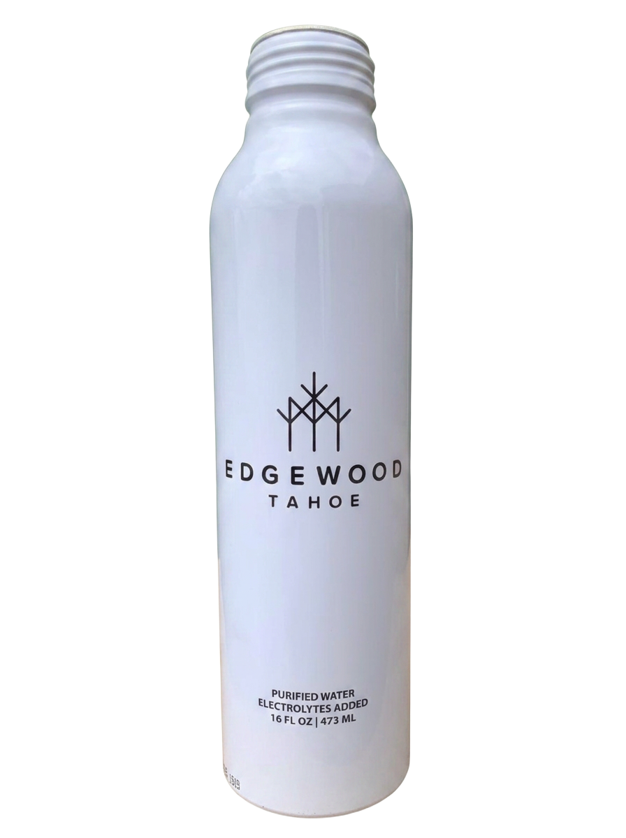 A real direct-printed Edgewood Tahoe aluminum water bottle